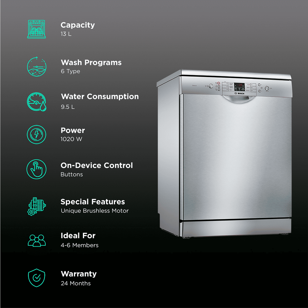 Buy BOSCH Series 6 13 Place Settings Free Standing Dishwasher with